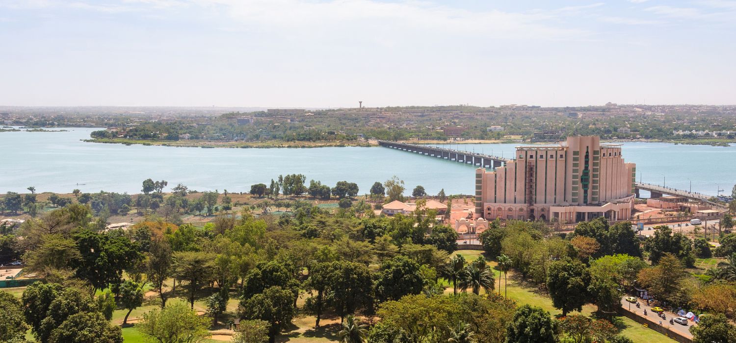 View of Bamako and the Niger River in Mali