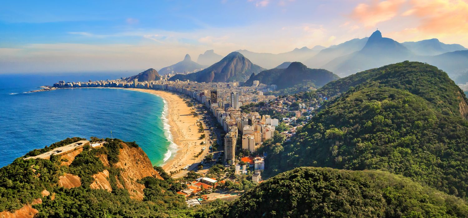 Copacabana Beach and Ipanema beach in Rio de Janeiro, Brazil