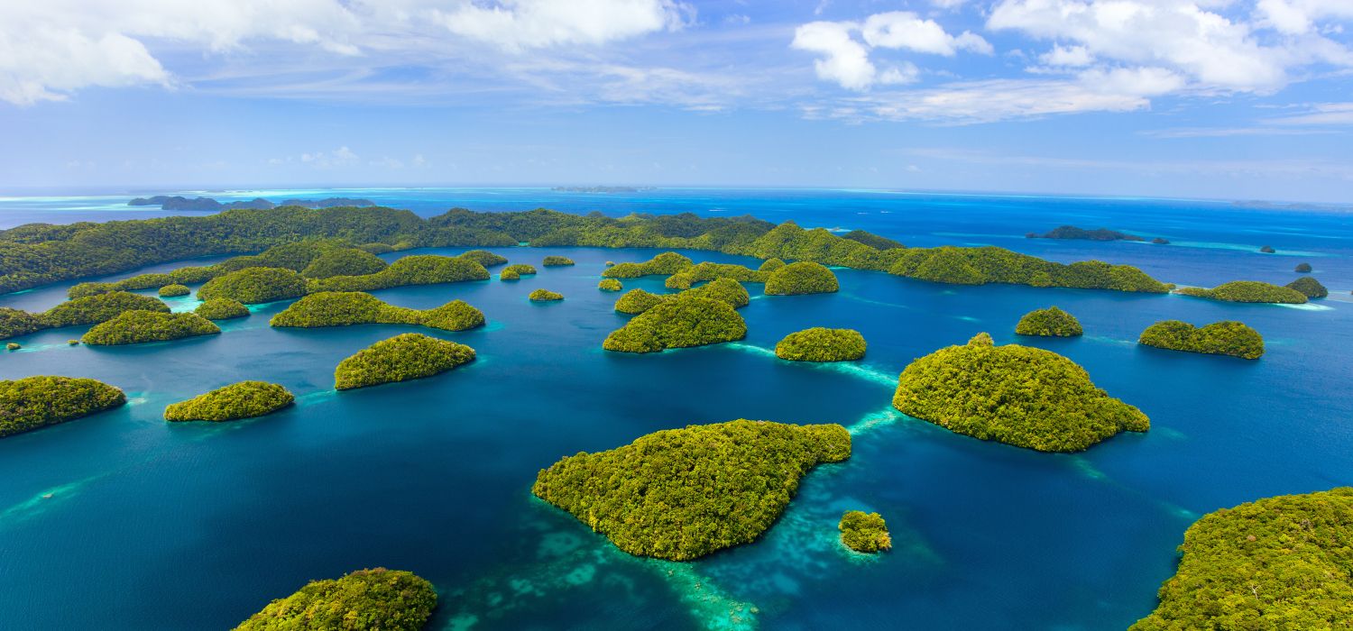 Beautiful view of Palau islands from above