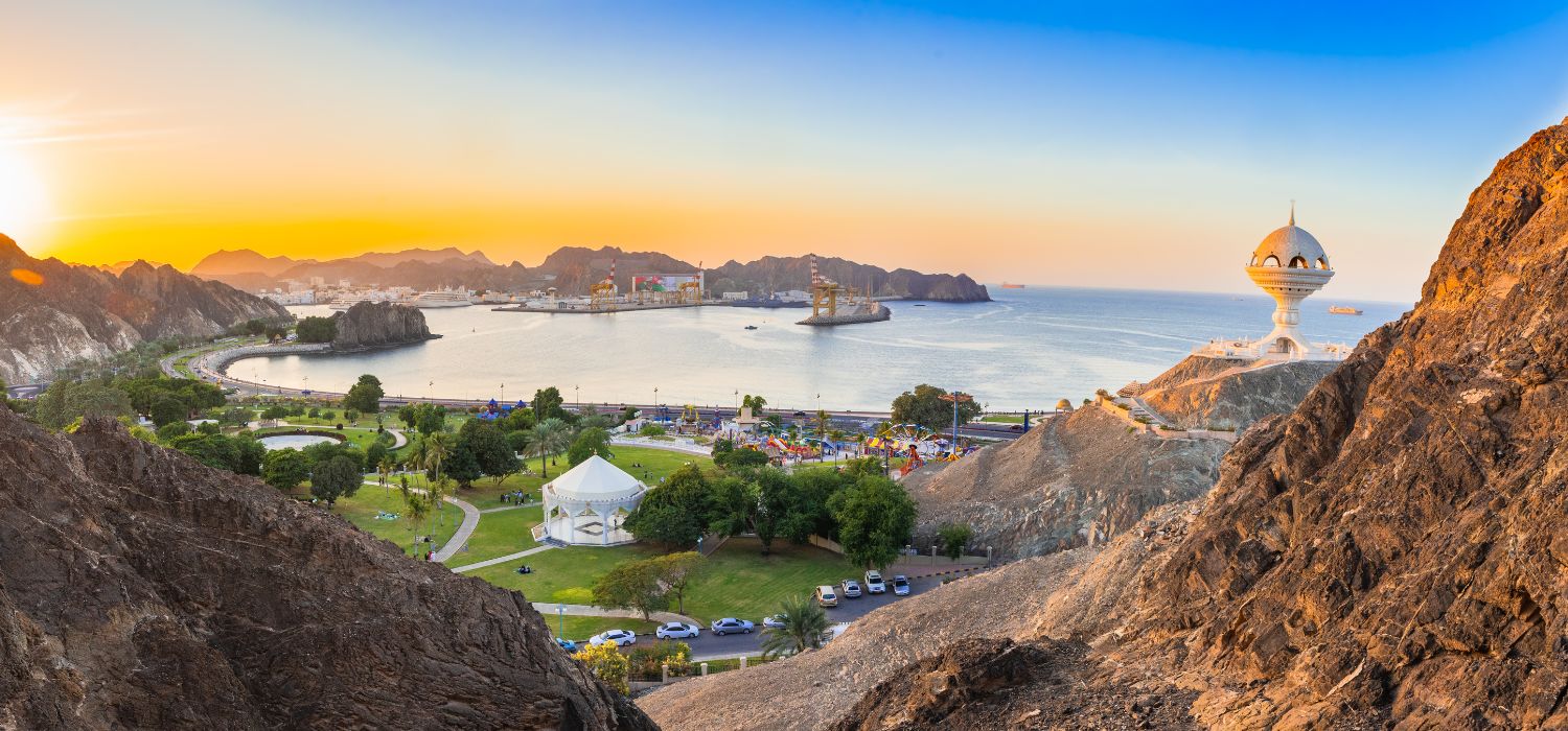 Panoramic view of Muscat corniche, In Oman