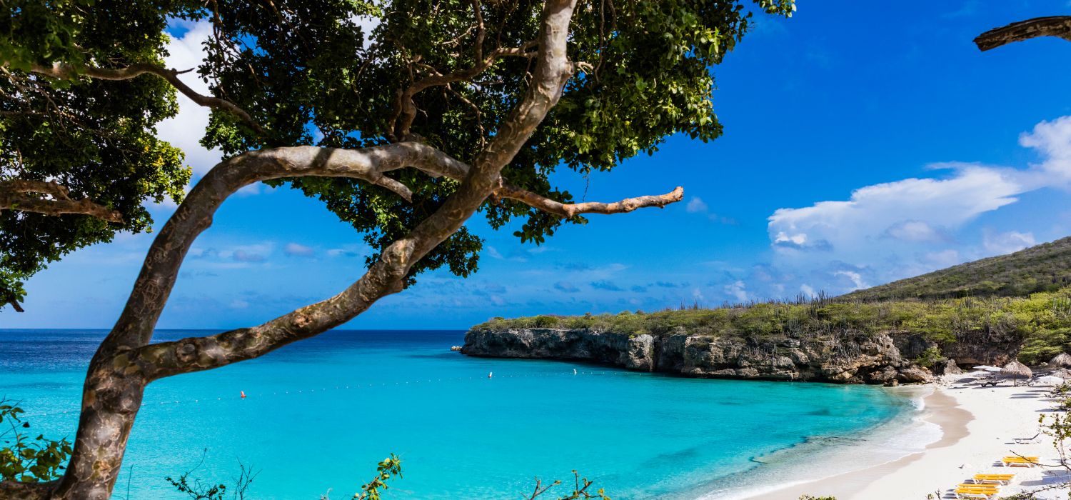 The pristine Grote Knip beach on the tropical Caribbean Island of Curacao